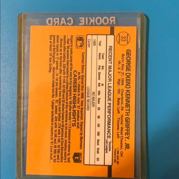 A 1989 Donruss Ken Griffey Jr ROOKIE card - Picture 2 of 2